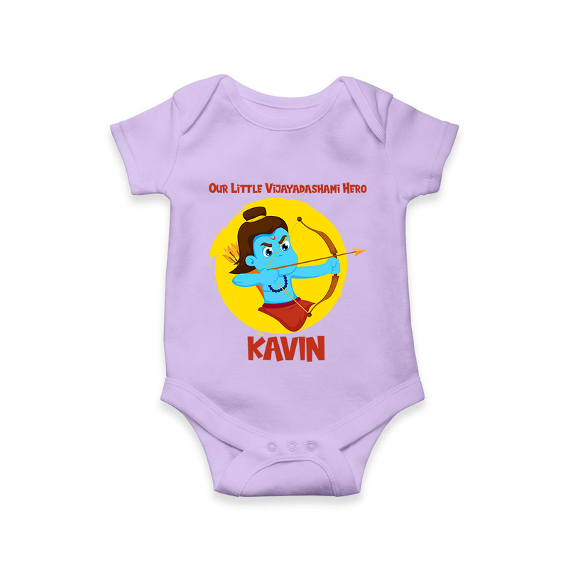 Our Little Vijayadashami Hero Romper | Custom Baby Romper for Dussehra - LILAC - New Born (Chest 14")