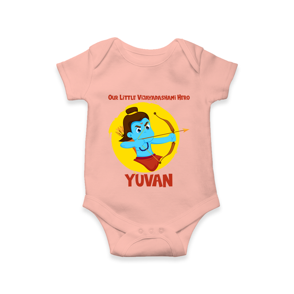 Little Vijayadashami Hero Romper - PEACH - New Born (Chest 14")