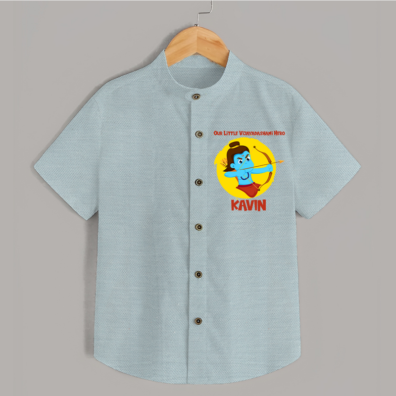 Our Little Vijayadashami Hero Shirt | Custom Baby Shirt for Dussehra - ARCTIC BLUE - 0 - 6 Months Old (Chest 23")