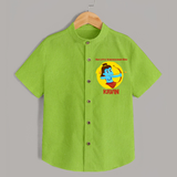 Our Little Vijayadashami Hero Shirt | Custom Baby Shirt for Dussehra - LIME GREEN - 0 - 6 Months Old (Chest 23")