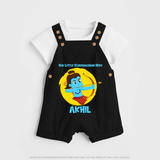 Our Little Vijayadashami Hero Dungaree Set | Custom Baby Dungaree Set for Dussehra - BLACK - 0 - 5 Months Old (Chest 18")