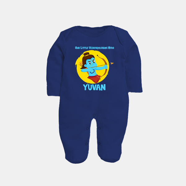 Little Vijayadashami Hero Full Body Suit - NAVY BLUE - New Born (Chest 7.5")