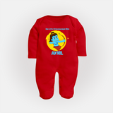 Our Little Vijayadashami Hero Sleep Suit | Custom Baby Sleep Suit for Dussehra - RED - New Born (Chest 7.5")