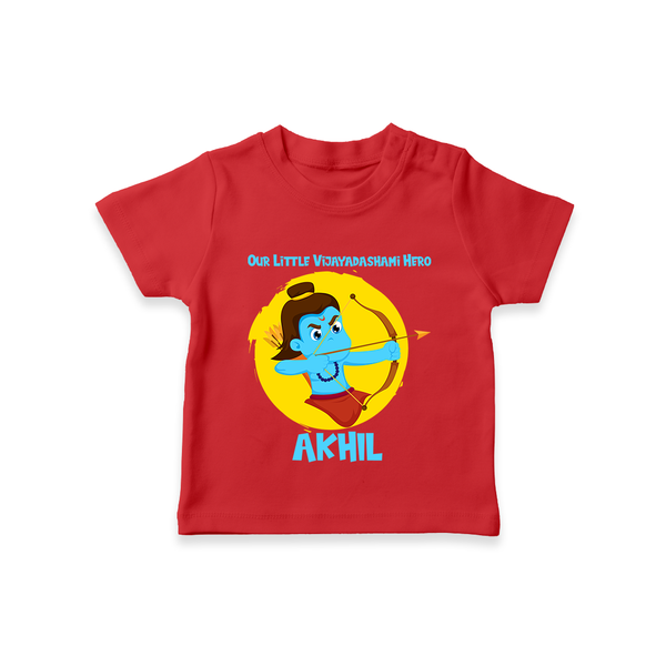 Our Little Vijayadashami Hero Tshirt | Custom Baby Tshirt for Dussehra - RED - 0-5 Months Old (Chest 17")