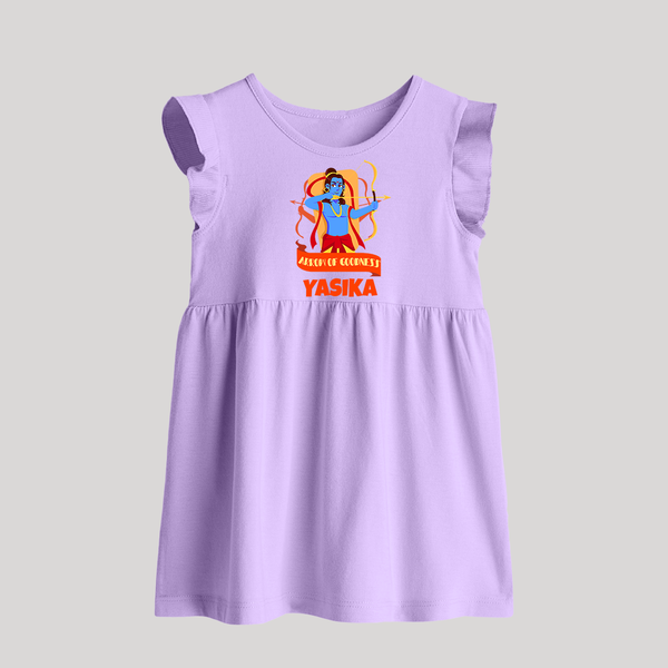 Arrow of Goodness Baby frock | Personalized Baby frock for Festival Fun - LILAC - 0 - 3 Months Old (Chest 17")