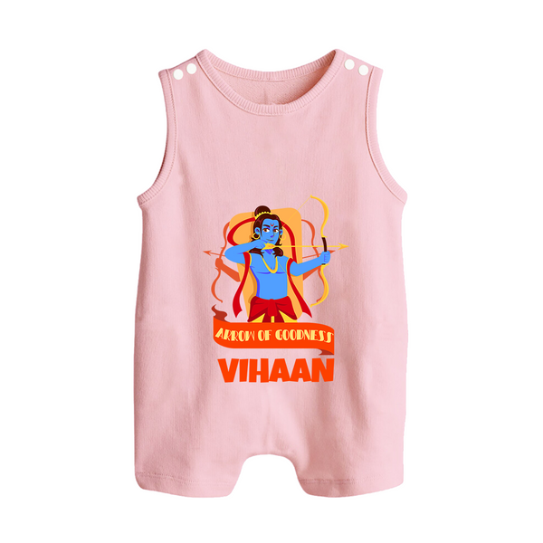 Arrow Of Goodness Button Romper - BABY PINK - New Born (Chest 18")