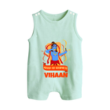 Arrow Of Goodness Button Romper - MINT GREEN - New Born (Chest 18")