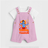 Arrow of Goodness Dungaree Set | Personalized Baby Dungaree Set for Festival Fun - BABY PINK - 0 - 5 Months Old (Chest 18")