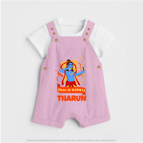 Arrow of Goodness Dungaree Set | Personalized Baby Dungaree Set for Festival Fun - BABY PINK - 0 - 5 Months Old (Chest 18")