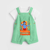 Arrow of Goodness Dungaree Set | Personalized Baby Dungaree Set for Festival Fun - GREEN - 0 - 5 Months Old (Chest 18")
