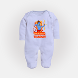Arrow of Goodness Sleep Suit | Personalized Baby Sleep Suit for Festival Fun - BABY BLUE - New Born (Chest 7.5")