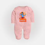 Arrow of Goodness Sleep Suit | Personalized Baby Sleep Suit for Festival Fun - BABY PINK - New Born (Chest 7.5")