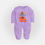 Arrow of Goodness Sleep Suit | Personalized Baby Sleep Suit for Festival Fun - LILAC - New Born (Chest 7.5")