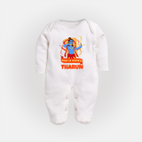 Arrow of Goodness Sleep Suit | Personalized Baby Sleep Suit for Festival Fun - WHITE - New Born (Chest 7.5")