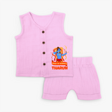 Arrow of Goodness Jabla Set | Personalized Baby Jabla Set for Festival Fun - BABY PINK - 0 - 3 Months Old (Chest 9.8")