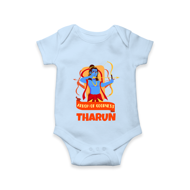 Arrow of Goodness Romper | Personalized Baby Romper for Festival Fun - BABY BLUE - New Born (Chest 14")