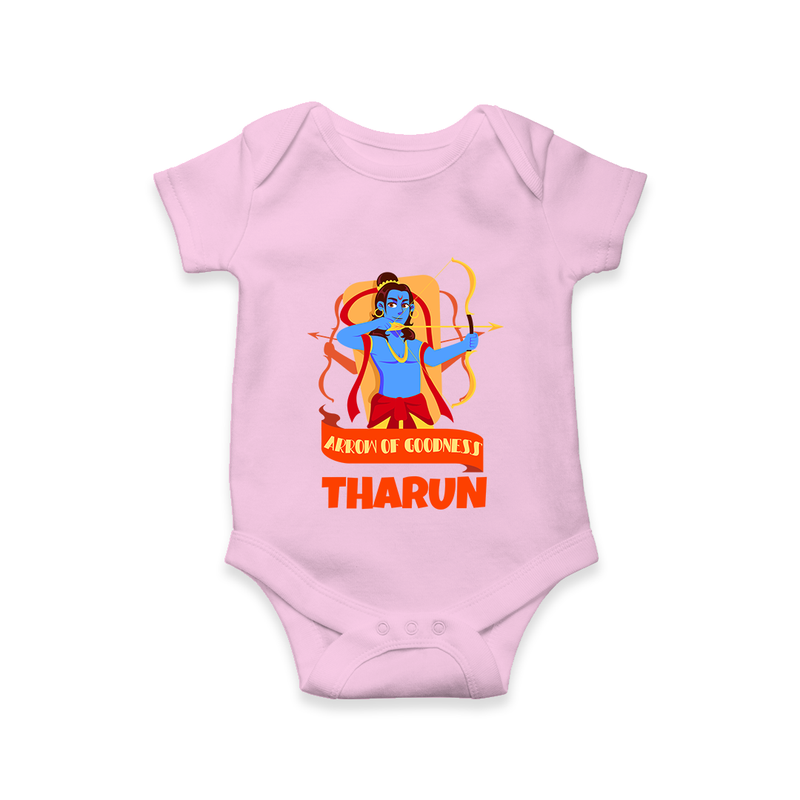 Arrow of Goodness Romper | Personalized Baby Romper for Festival Fun - BABY PINK - New Born (Chest 14")