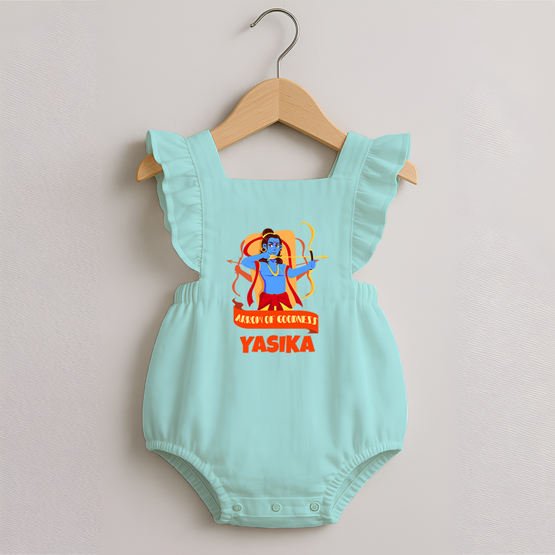 Arrow of Goodness Romper Frock | Personalized Baby Romper Frock for Festival Fun - MINT GREEN - 0 - 3 Months Old (Chest 19")