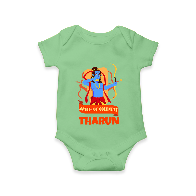 Arrow of Goodness Romper | Personalized Baby Romper for Festival Fun - GREEN - New Born (Chest 14")