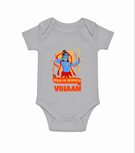 Arrow Of Goodness Romper - GREY - New Born (Chest 14")