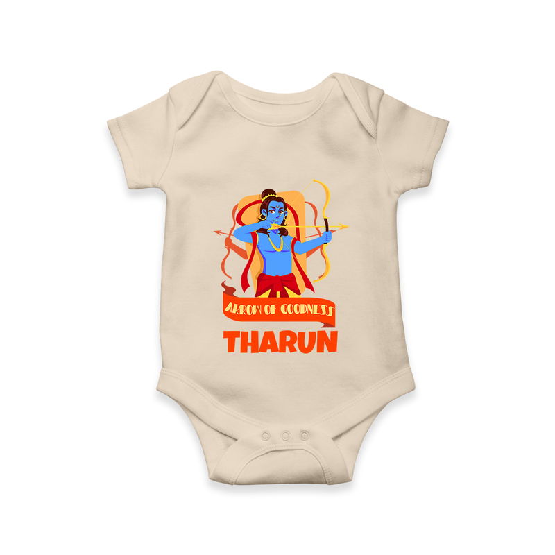 Arrow of Goodness Romper | Personalized Baby Romper for Festival Fun - IVORY - New Born (Chest 14")
