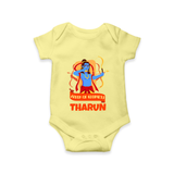 Arrow of Goodness Romper | Personalized Baby Romper for Festival Fun - PASTEL YELLOW - New Born (Chest 14")