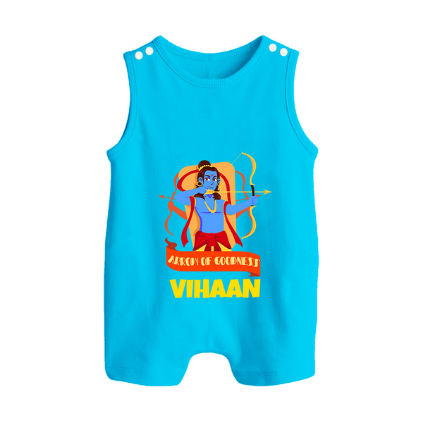 Arrow Of Goodness Button Romper - SKY BLUE - New Born (Chest 18")