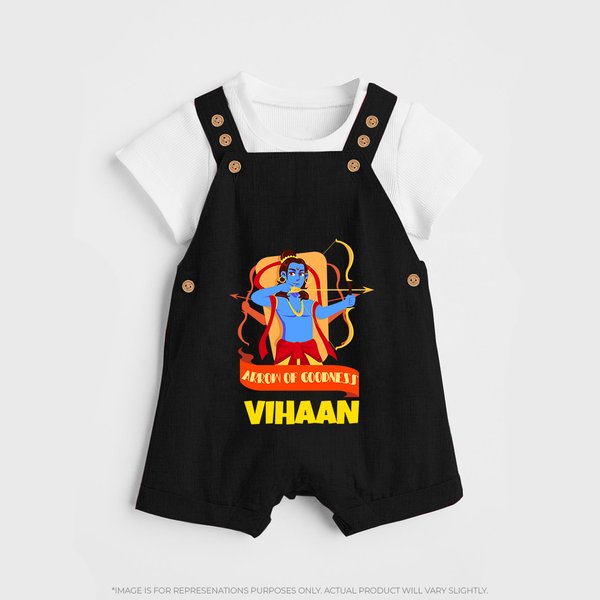 Arrow Of Goodness Dungaree - BLACK - 0 - 5 Months Old (Chest 18")