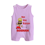 Bye Bye Ravan Romper Suit | Custom Baby Romper Suit for Dussehra Celebration - LILAC - 0 - 5 Months Old (Chest 18")