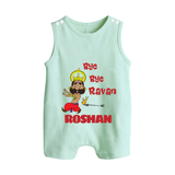 Bye Bye Ravan Romper Suit | Custom Baby Romper Suit for Dussehra Celebration - MINT GREEN - 0 - 5 Months Old (Chest 18")