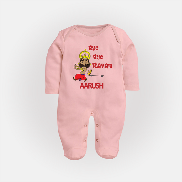 Bye Bye Ravan Full Body Suit - BABY PINK - New Born (Chest 7.5")