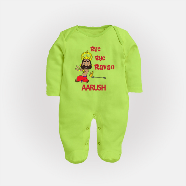 Bye Bye Ravan Full Body Suit - LIME GREEN - New Born (Chest 7.5")