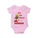 Bye Bye Ravan Romper | Custom Baby Romper for Dussehra Celebration - BABY PINK - New Born (Chest 14")