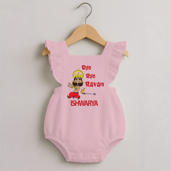 Bye Bye Ravan Romper frock - BABY PINK - 0 - 3 Months Old (Chest 19")