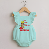 Bye Bye Ravan Romper Frock | Custom Baby Romper Frock for Dussehra Celebration - MINT GREEN - 0 - 3 Months Old (Chest 19")