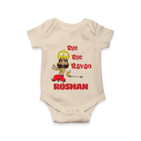 Bye Bye Ravan Romper | Custom Baby Romper for Dussehra Celebration - IVORY - New Born (Chest 14")