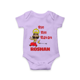 Bye Bye Ravan Romper | Custom Baby Romper for Dussehra Celebration - LILAC - New Born (Chest 14")