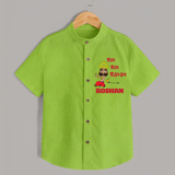 Bye Bye Ravan Shirt | Custom Baby Shirt for Dussehra Celebration - LIME GREEN - 0 - 6 Months Old (Chest 23")