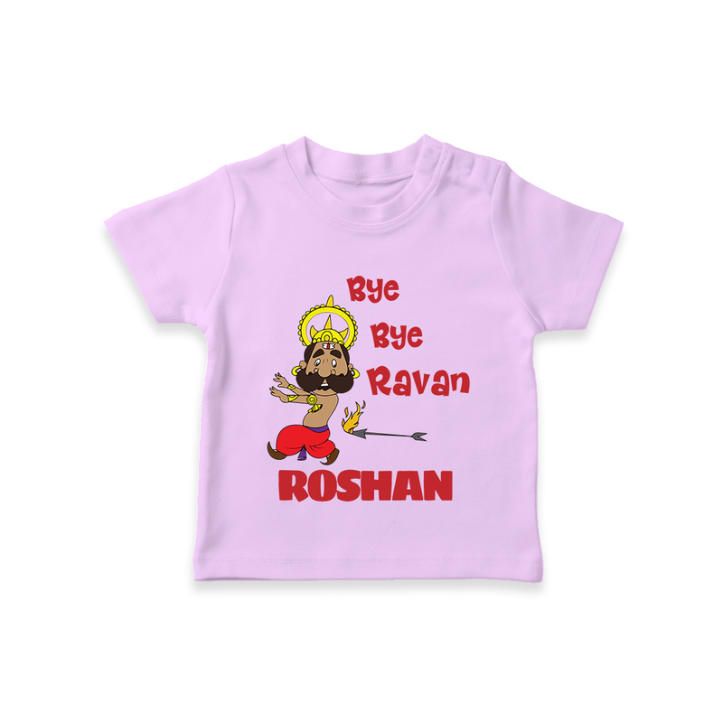Bye Bye Ravan Tshirt | Custom Baby Tshirt for Dussehra Celebration - LILAC - 0-5 Months Old (Chest 17")