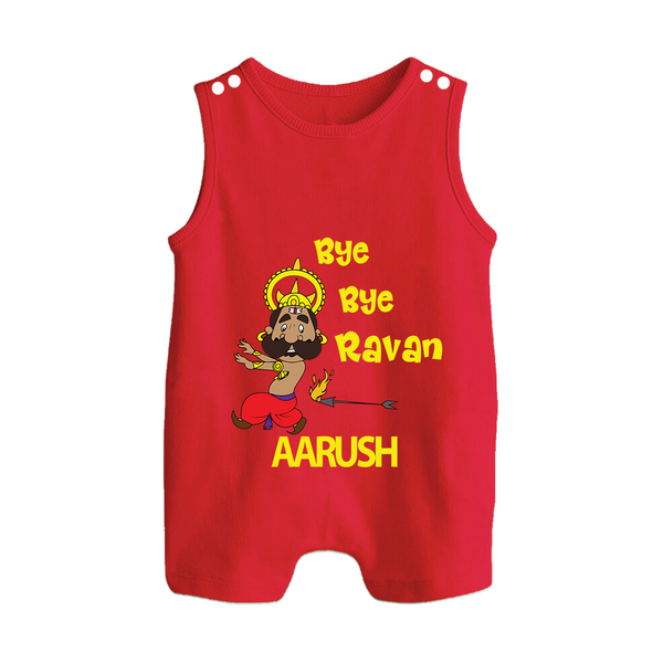 Bye Bye Ravan Button Romper - RED - New Born (Chest 18")