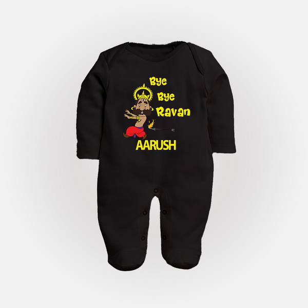 Bye Bye Ravan Full Body Suit - BLACK - New Born (Chest 7.5")