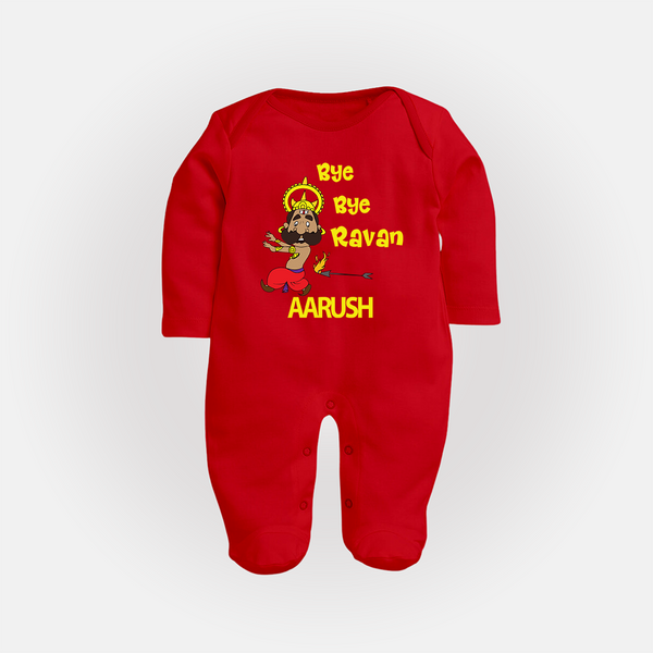 Bye Bye Ravan Full Body Suit - RED - New Born (Chest 7.5")
