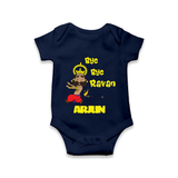 Bye Bye Ravan Romper | Custom Baby Romper for Dussehra Celebration - NAVY BLUE - New Born (Chest 14")
