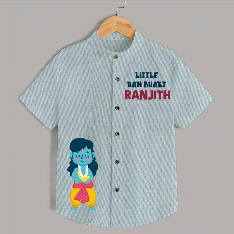 Little Ram Bhakt Shirt | Personalized Kids Shirt for Dussehra - ARCTIC BLUE - 0 - 6 Months Old (Chest 23")