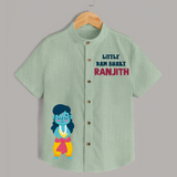 Little Ram Bhakt Shirt | Personalized Kids Shirt for Dussehra - MINT GREEN - 0 - 6 Months Old (Chest 23")