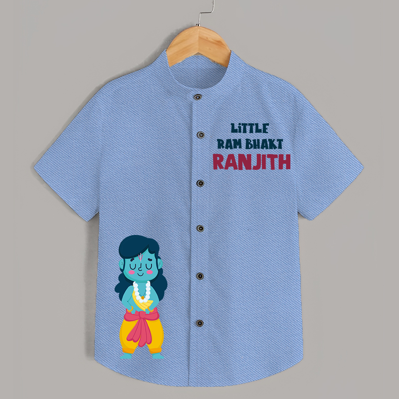 Little Ram Bhakt Shirt | Personalized Kids Shirt for Dussehra - SKY BLUE - 0 - 6 Months Old (Chest 23")