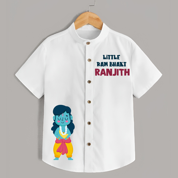 Little Ram Bhakt Shirt | Personalized Kids Shirt for Dussehra - WHITE - 0 - 6 Months Old (Chest 23")