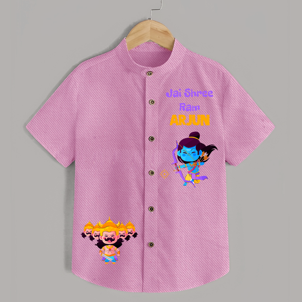 Jai Shree Ram Shirt | Custom Kids Shirt for Festival Celebration - BABY PINK - 0 - 6 Months Old (Chest 23")