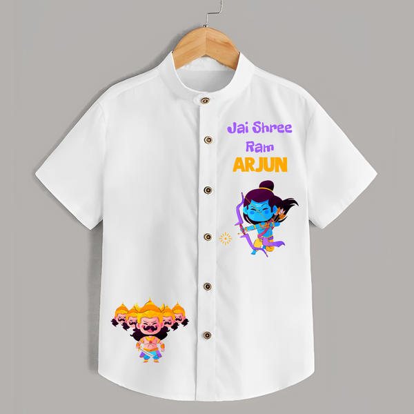Jai Shree Ram Shirt | Custom Kids Shirt for Festival Celebration - WHITE - 0 - 6 Months Old (Chest 23")