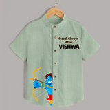 Good Always Wins Shirt | Personalized Kids Shirt for Dussehra Festivities - MINT GREEN - 0 - 6 Months Old (Chest 23")